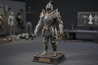 create custom 3d armor models for games, animation and rendering