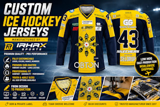 manufacture custom ice hockey jerseys with your design