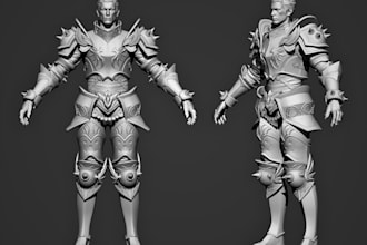 sculpt a high poly 3d character in zbrush for games and film