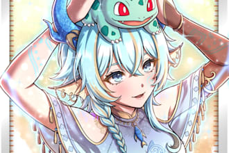 draw you pokemon card trainer illustration