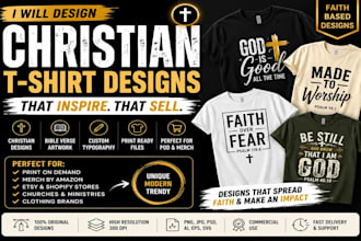 design christian typography t shirt and bible verse merch designs