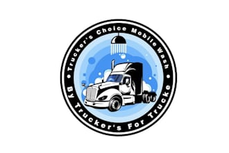 design mobile truck wash clean logo