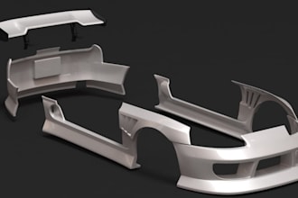 3d car model body kit custom car parts rc widebody kit automotive cad 3d print