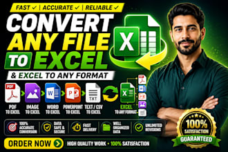 professionally convert PDF, image, word to excel