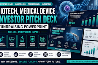 create biotech, medical device investor pitch deck, fundraising powerpoint