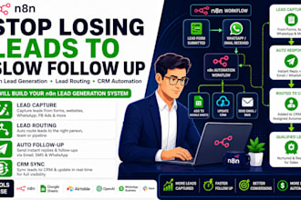 build n8n lead generation, n8n lead scouting, whatsapp follow up, crm automation