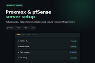 set up a proxmox and pfsense server setup