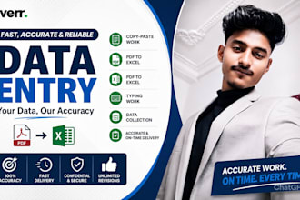 do data entry, copy paste, pdf to excel data entry
