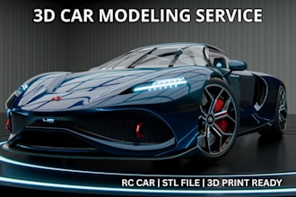 do 3d car modeling, rc car model, mini car, vehicle model stl for 3d printing