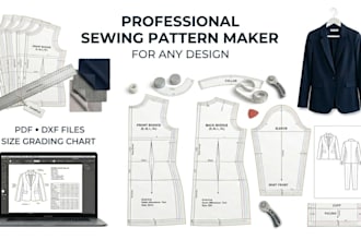create custom sewing patterns, pattern making and grading for garments PDF dxf