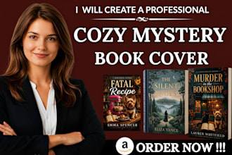 design a cozy mystery ebook cover and paperback cover design for KDP