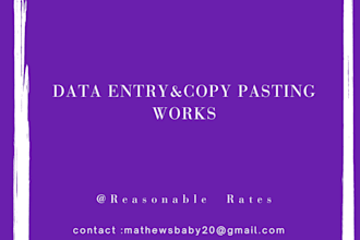 perform all your data entry and copypaste work