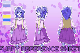 draw custom furry reference sheet nsfw anthro furry oc character