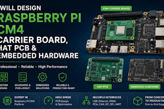 design raspberry pi cm4 carrier board, hat pcb and embedded hardware