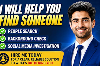 find someone with people search, social media investigation and background check