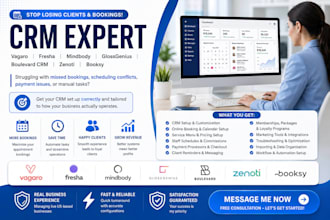 setup beauty CRM mindbody  vagaro fresha glossgenius booksy zenoti boulevard CRM