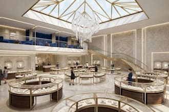 3d jewelry ,watch store design retail store, shop design