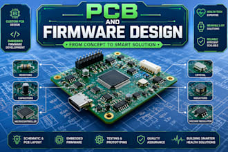 design professional pcb and firmware for esp32, stm32, and nrf52