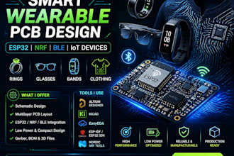 smart wearable pcb design rings, glasses, bands, clothing  esp32 iot ble nrf
