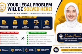 draft small claims demand letters, legal complaints and court documents