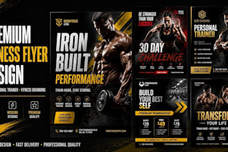 design a professional gym and fitness flyer or poster