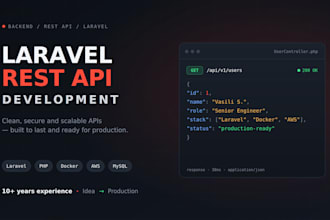 develop a laravel rest API backend for your web app