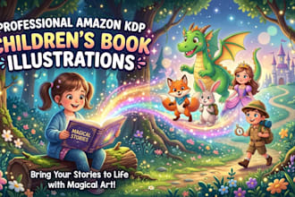 professional amazon KDP children book illustrations and storybook artwork