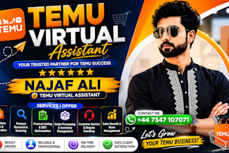 your professional temu virtual assistant for product listing and store managemen