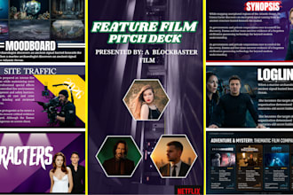 create a professional film, TV show, and podcast pitch deck