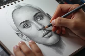 do hand draw realistic pencil line art of your portrait, object