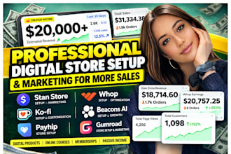 setup stan store, whop, kofi, stan store marketing, beacons ai, payhip, gumroad