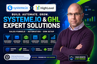 build system io landing pages sales funnel, automation and ghl crm set up