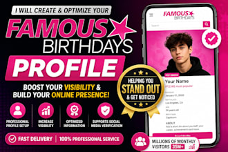 build and boost your famous birthday profile
