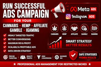 run a successful ads campaign for your cannabis hemp, affiliate, gamble, igaming