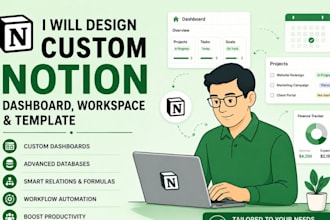 design a custom notion dashboard, workspace and template