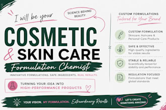 be chemist of cosmetics and skin care formulation