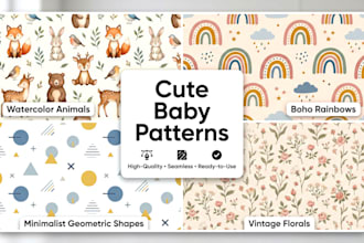 cute baby seamless pattern design for textiles