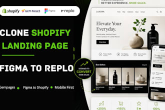 clone shopify landing page, convert figma to replo and gempages