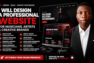 design a professional website for musicians, artists, and creative brands