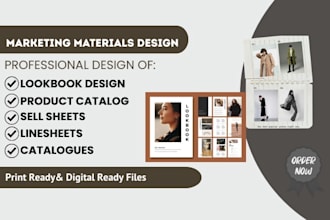 design digital professional lookbook, product catalog sellsheet and linesheet