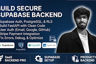 build a secure supabase backend with auth, database and fastapi and fix errors