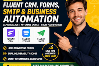 set up fluent CRM fluent forms fluent SMTP and business automation for business