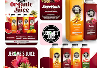 design professional juice bottle label, beverage and drink packaging design