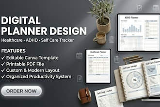 create healthcare planner adhd planner digital planner and self care tracking
