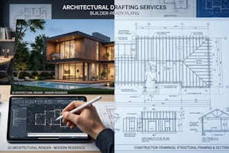 construction drawing architectural blueprint working plan