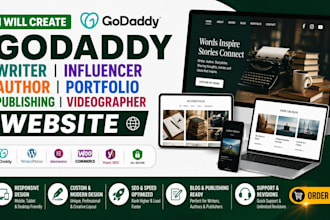 create godaddy influencer author portfolio publishing videographer cms website