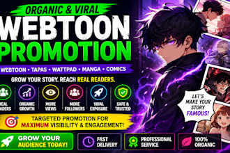 boost organic and viral webtoon promotion for manga