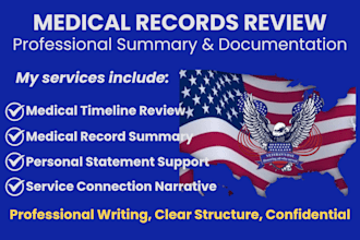 review medical records and create a professional summary report