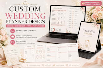 design custom wedding, engagement, party, event and pregnancy planners