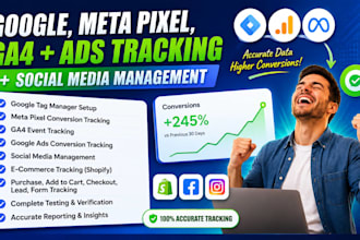 setup google meta pixel g4 facebook shopify social media ads conversion tracking